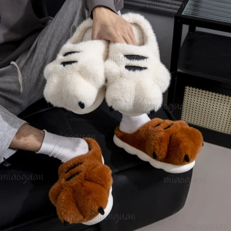 Cartoon Fluffy Plush Slippers – Soft Anti-Slip Indoor Shoes Plush Indoor Slippers Axl