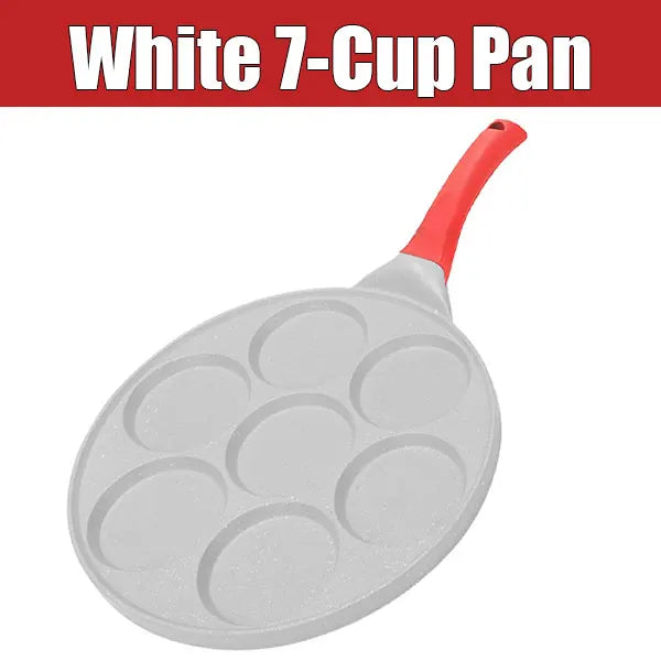 7-Cup Nonstick Mini Pancake & Egg Pan | Gas Stove Skillet Nonstick Egg Pan Axl White 7-Cup Pan