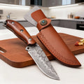 Damascus Steel Kitchen Knife – Sharp Stainless Filleting Blade Kitchen Knife Axl With knife cover