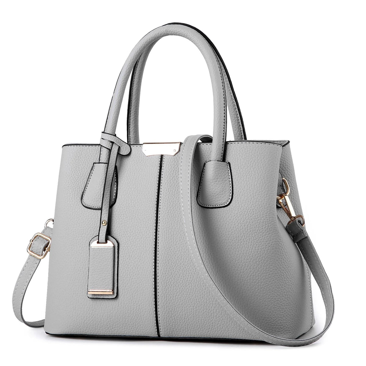 Women's PU Leather Tote Bag – Large Shoulder & Crossbody Purse Women's Leather Handbag Axl Gray