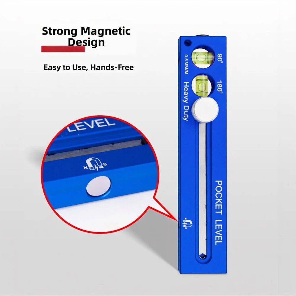 3-in-1 Folding Pocket Level Ruler | Woodworking Measuring Tool Folding Measuring Ruler Axl