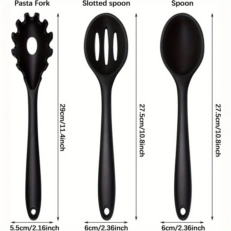 Silicone Cooking Spoon Set – Heat-Resistant, Non-Stick Safe Silicone Spoon Set Axl