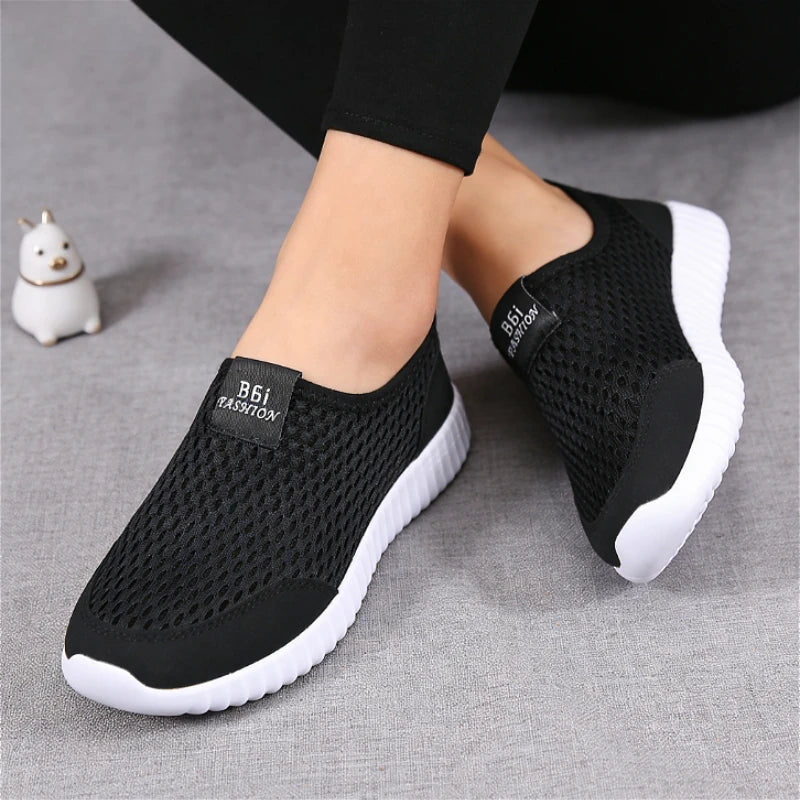 Women's Slip-On Mesh Sneakers – Lightweight Breathable Walking Shoes Women's Mesh Sneakers Axl