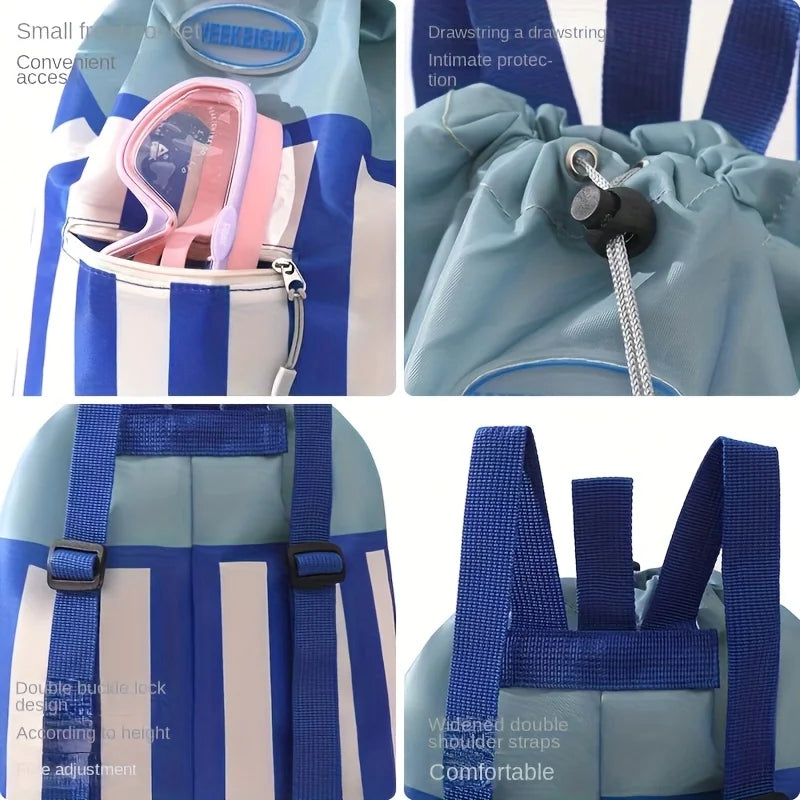 Striped Dry-Wet Separation Backpack – 10L Beach & Pool Bag Beach Pool Backpack Axl