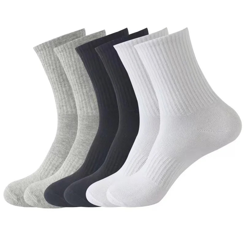Neutral Solid Color Breathable Sports Socks – All-Season Pairs Sports Crew Socks Axl 6 pairs mix One Size