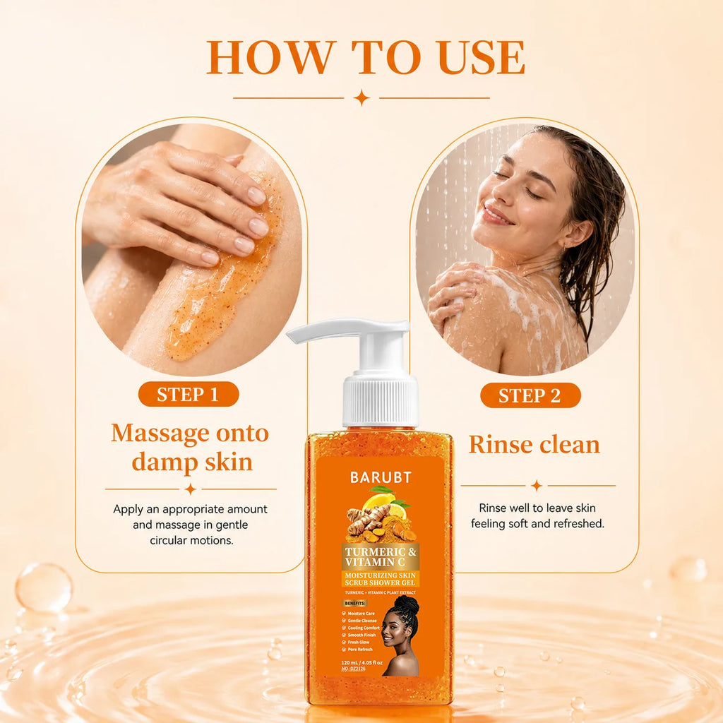 Turmeric Vitamin C Brightening Body Wash – Exfoliating Shower Gel Brightening Shower Gel Axl
