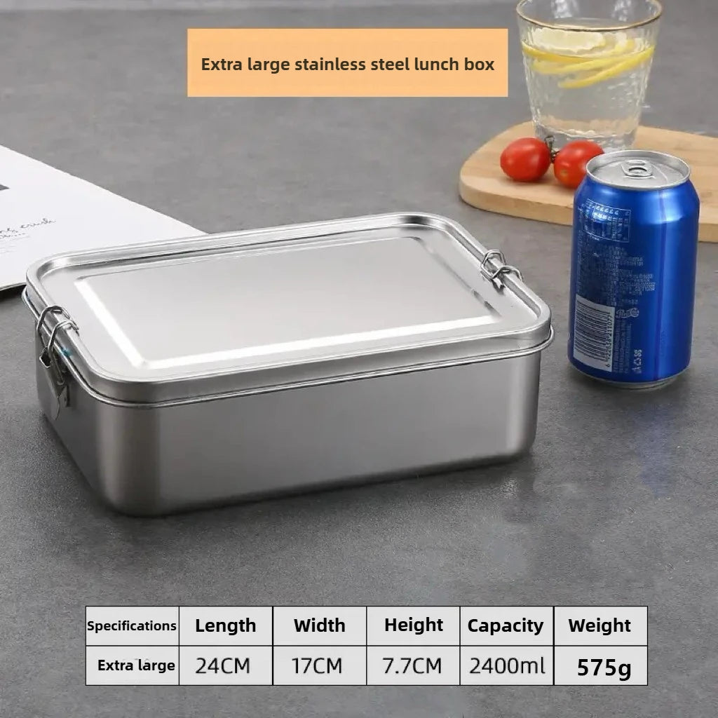 Stainless Steel Bento Box with Lockable Clips | Metal Lunch Box Bento Lunch Box Axl Extra large A