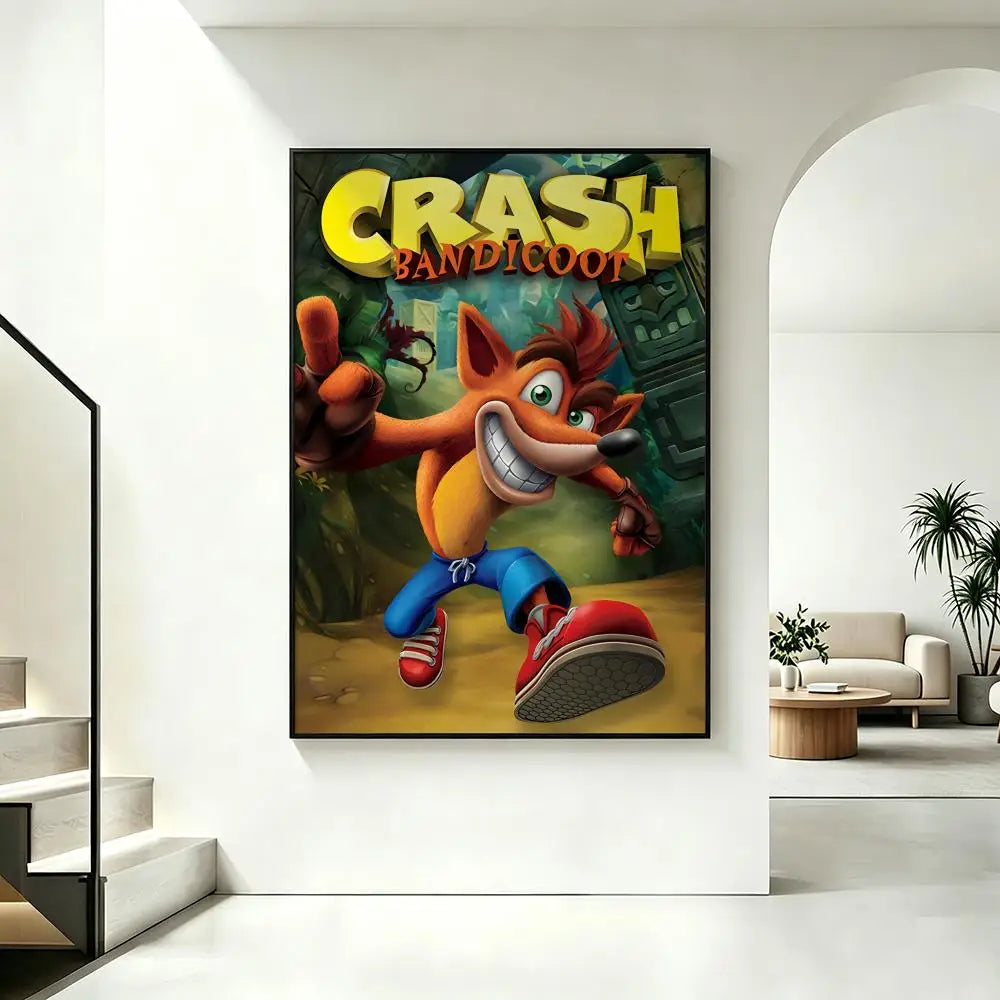 Crash Bandicoot Game Poster – HD Waterproof Wall Art Decor Wall Art Poster Axl