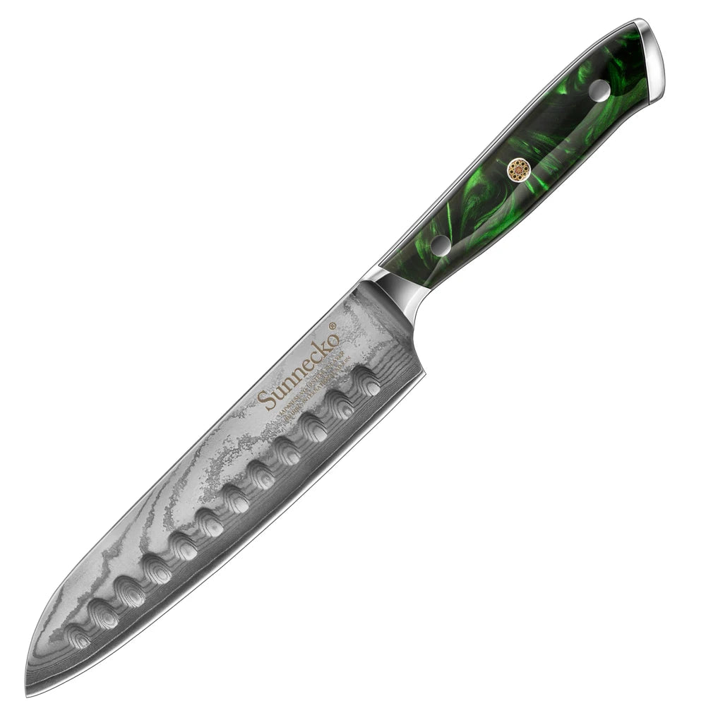 Sunnecko Damascus Steel Chef Knife Set – 7" & 8" Japanese Damascus Kitchen Knife Set Axl 7 Inch Santoku Knife China Mainland
