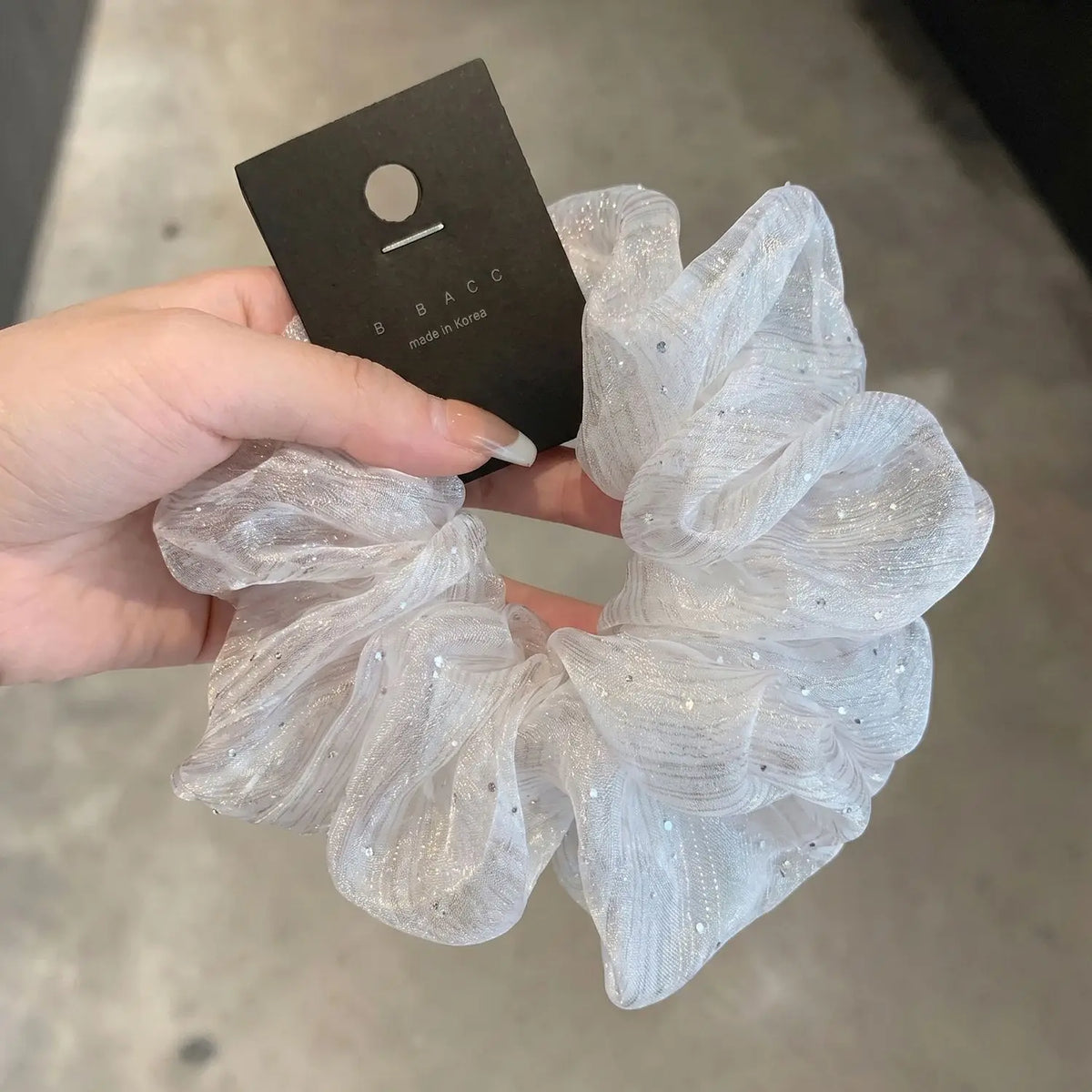 Leopard Print Hair Scrunchie – Large Elastic Retro Hair Tie
