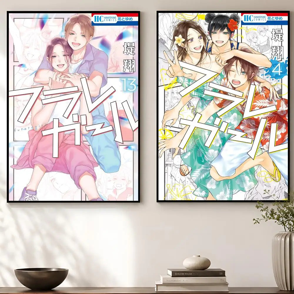 Manga Girl Self-Adhesive Wall Poster – HD Waterproof Art Print Wall Art Poster Axl