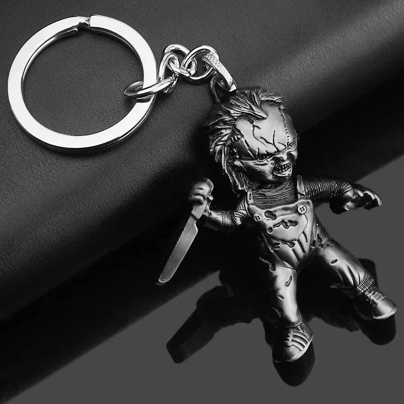 Vintage Alloy Keychain Pendant – Bronze & Silver Bag Charm Gift Pendant Keychain Axl silver