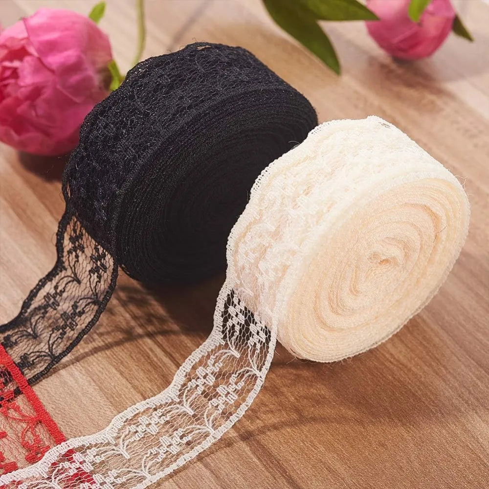 20-Color Polyester Lace Trim Ribbon Set – 7/8" x 200 Yards Lace Trim Ribbon Axl