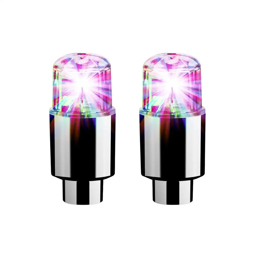 LED Tire Valve Cap Lights 2 Pcs – Car, Bike & Motorcycle Wheels LED Valve Cap Lights Axl Multicolour