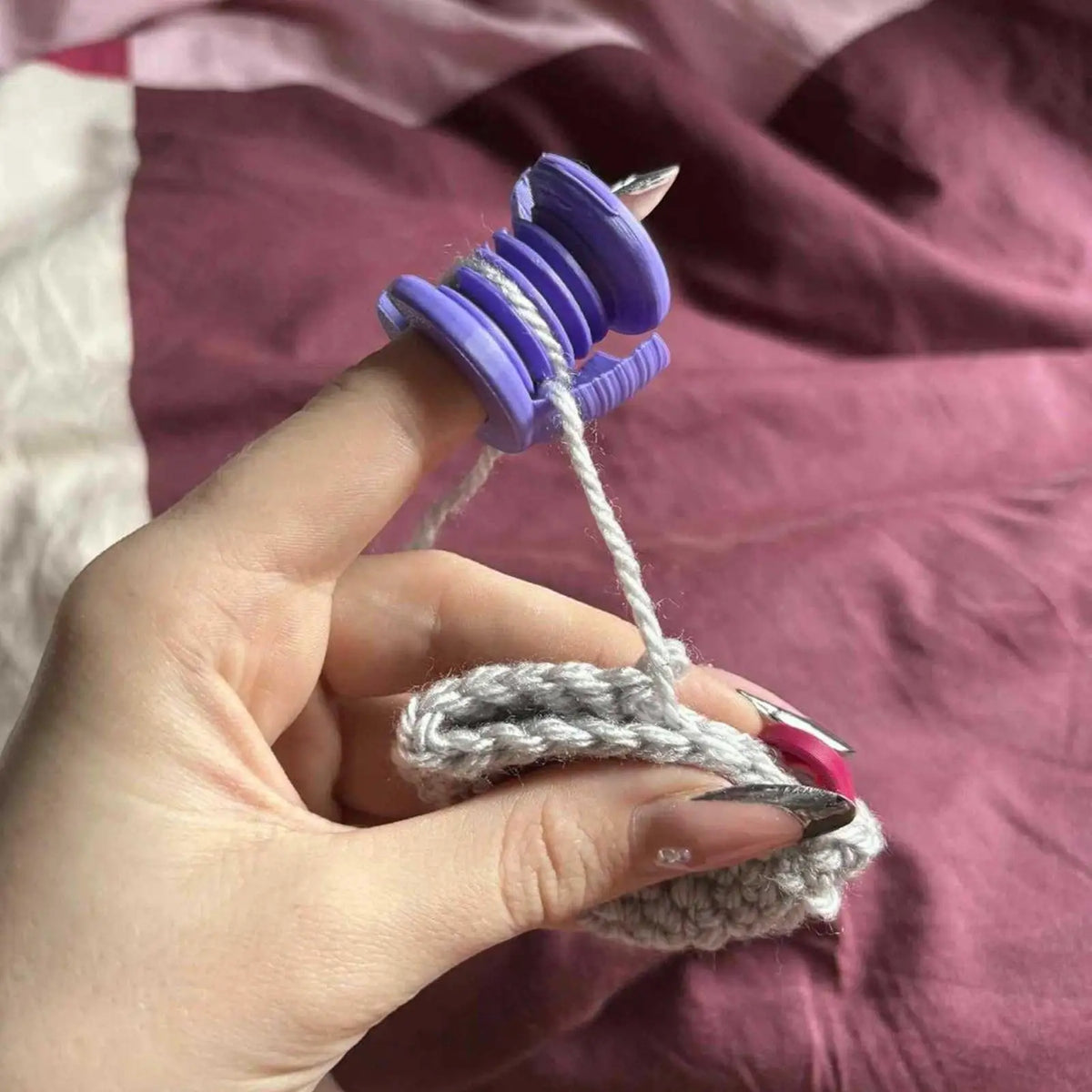 3D Printed Crochet Yarn Guide Finger Tension Ring Tool Crochet Tension Ring Axl