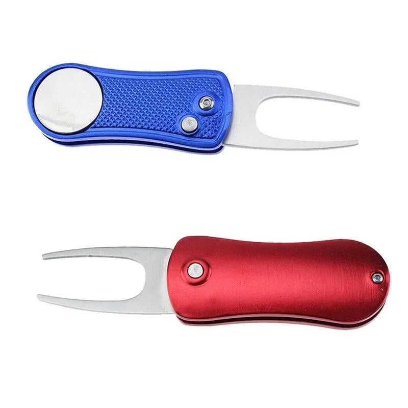 Stainless Steel Golf Divot Repair Tool – Folding Ball Fork Golf Divot Tool Axl
