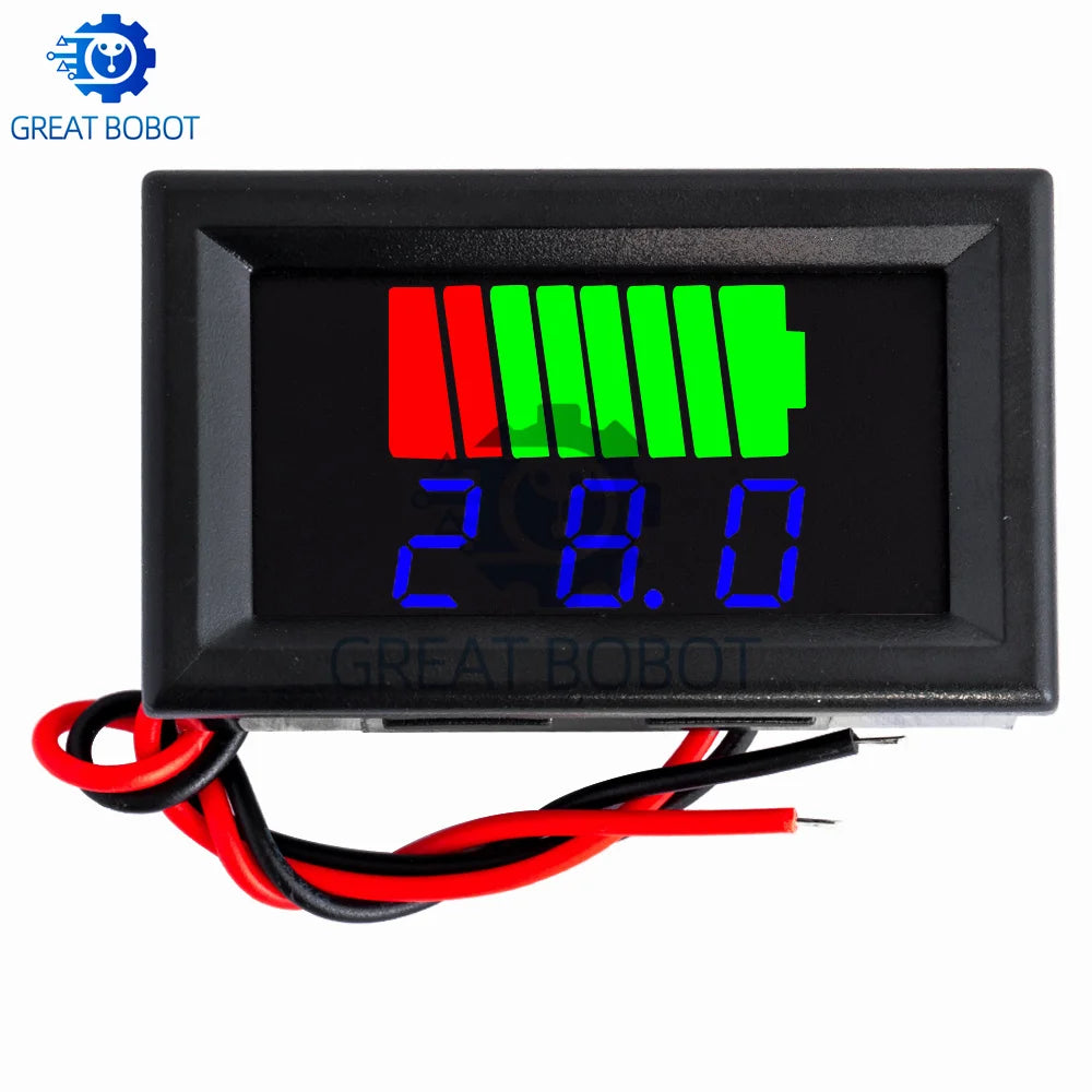 12V–60V Battery Capacity Meter | Blue LED Voltmeter Waterproof Battery Capacity Meter Axl