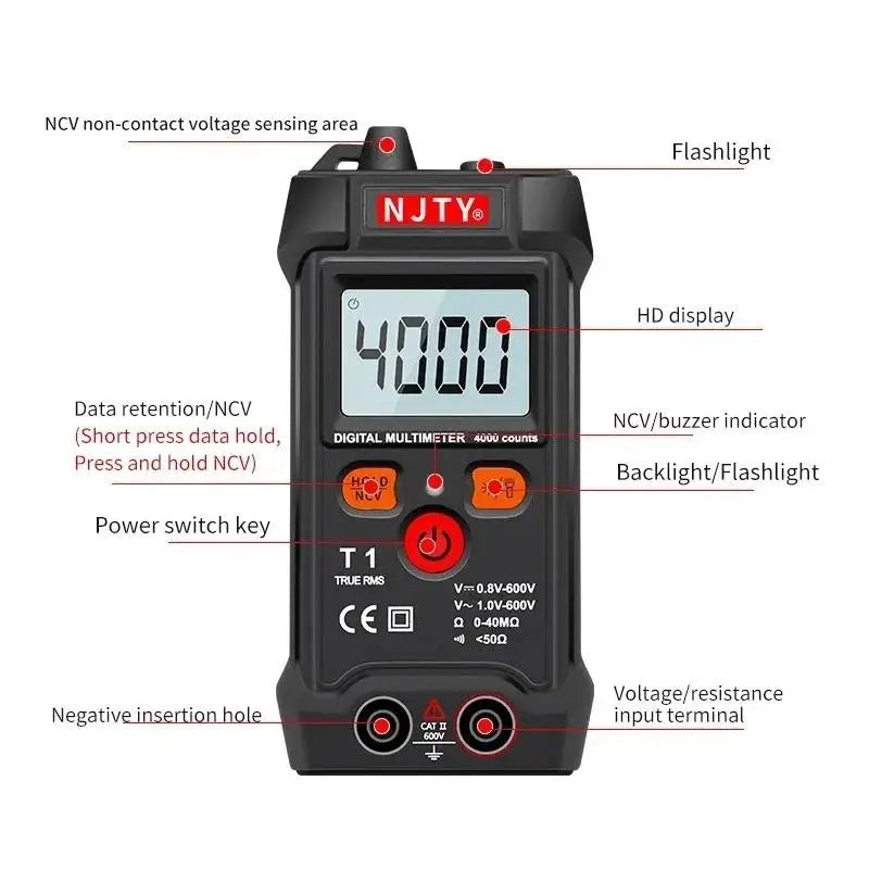 Smart Mini Digital Multimeter Auto Range True RMS NCV Tester Digital Multimeter Axl