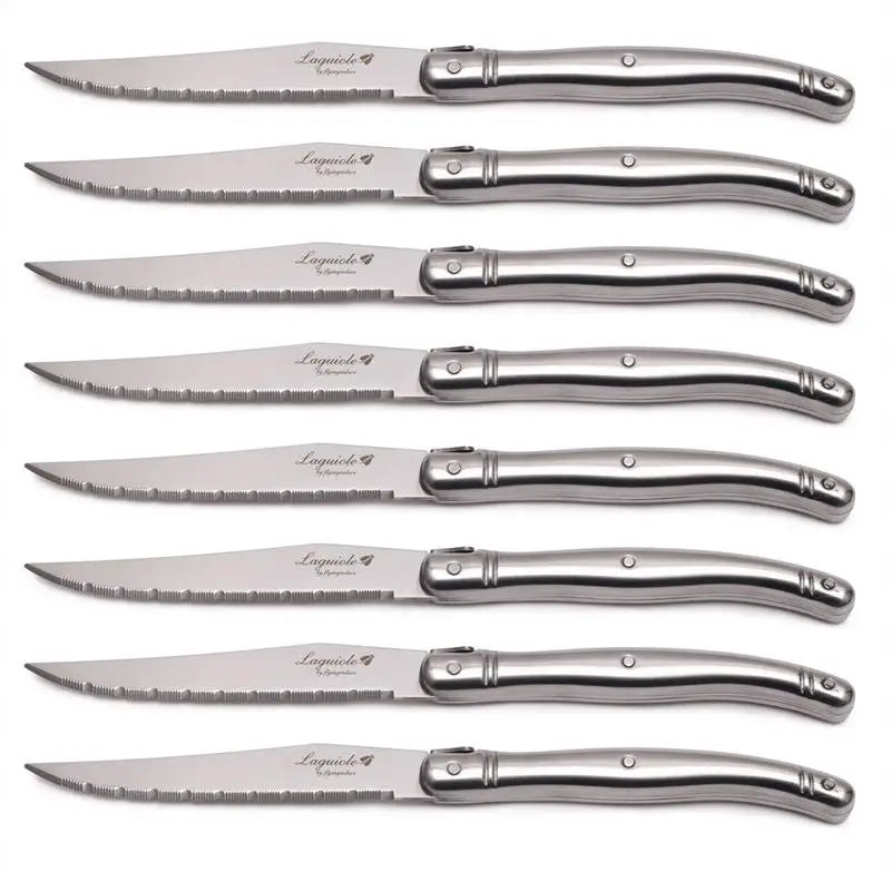 Laguiole Steak Knife Set 4–10 Pcs | Stainless Steel Serrated Blades Steak Knife Set Axl