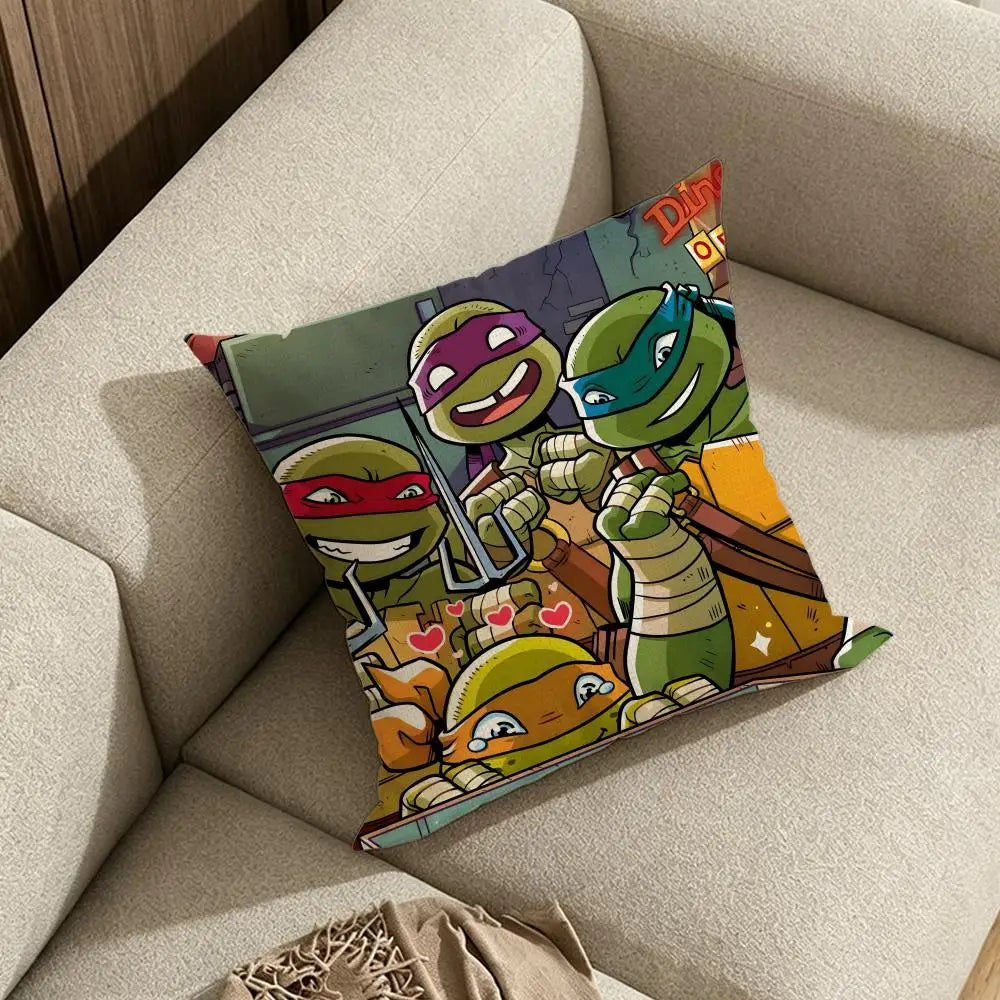Ninja Turtles Linen Cushion Cover – Sofa, Bed & Chair Décor Decorative Cushion Cover Axl