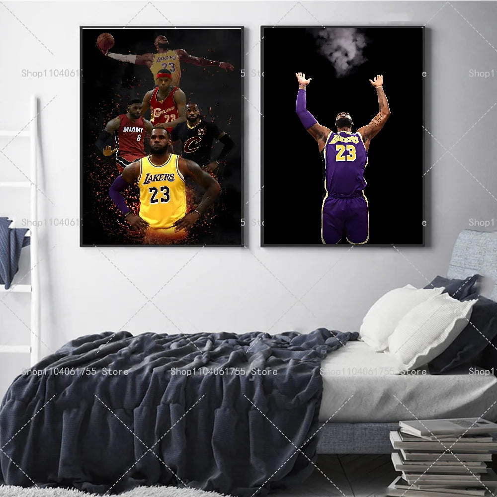 Basketball Star Wall Poster – Self-Adhesive Waterproof Sticker Wall Art Poster Axl