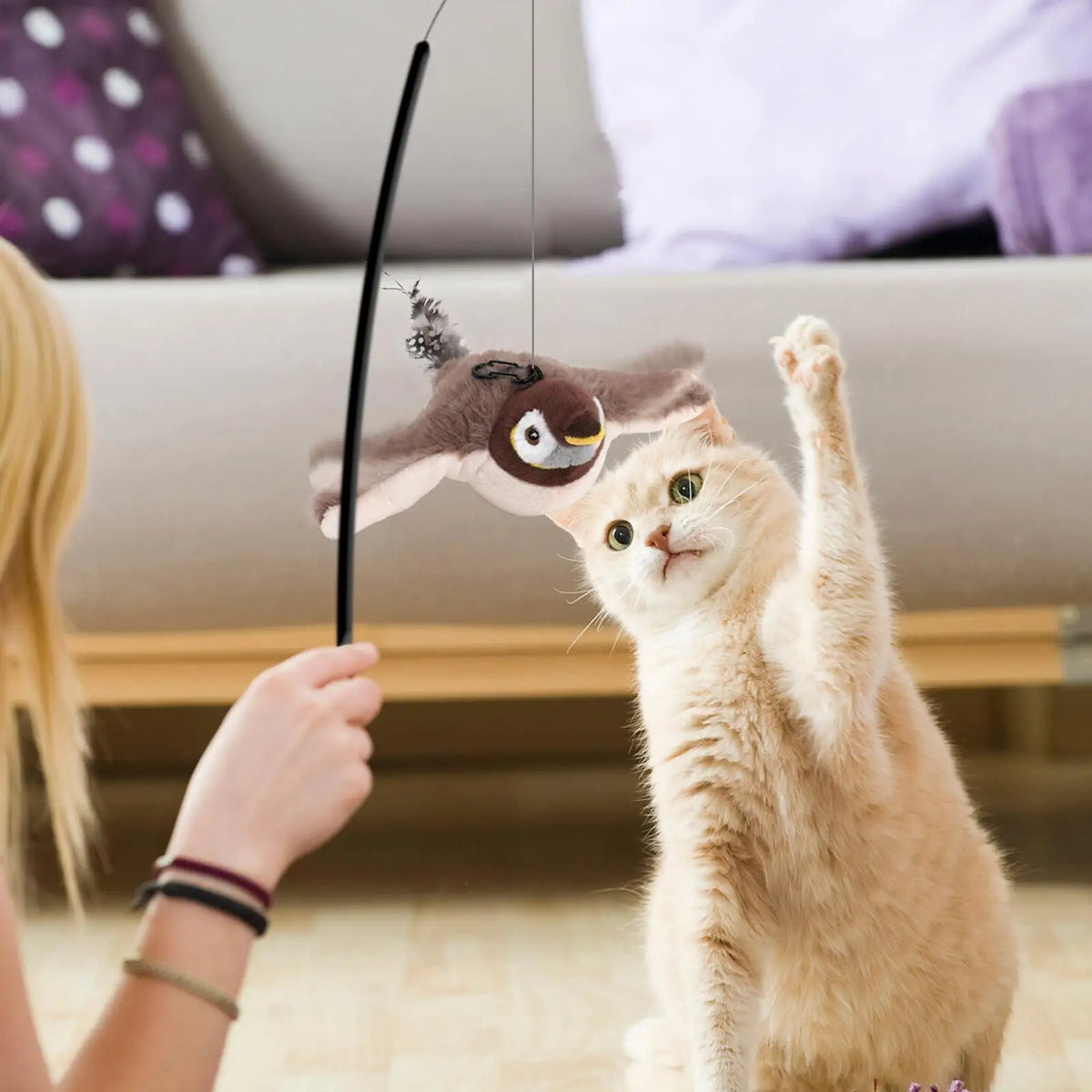 Flapping Wings Sparrow Cat Toy – Chirping Interactive Plush Interactive Cat Toy Axl
