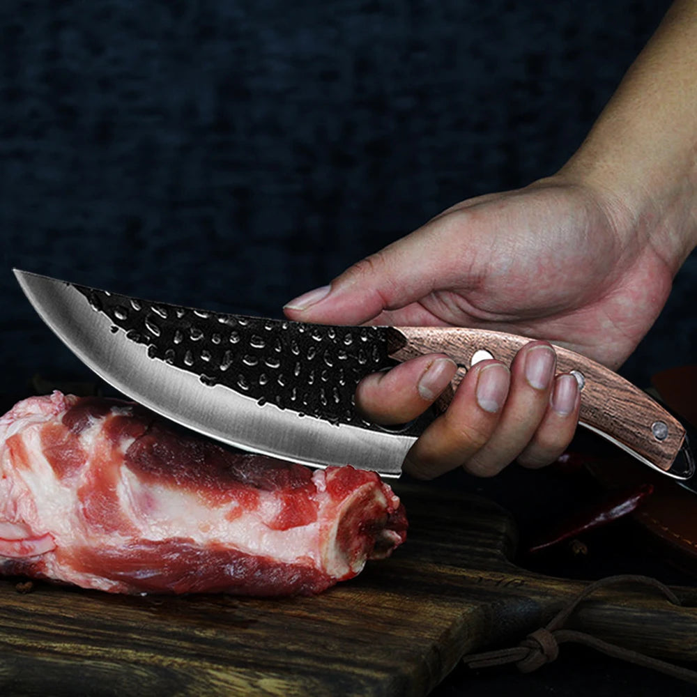 Stainless Steel Chef & Boning Knife with Wooden Handle Kitchen Knife Axl