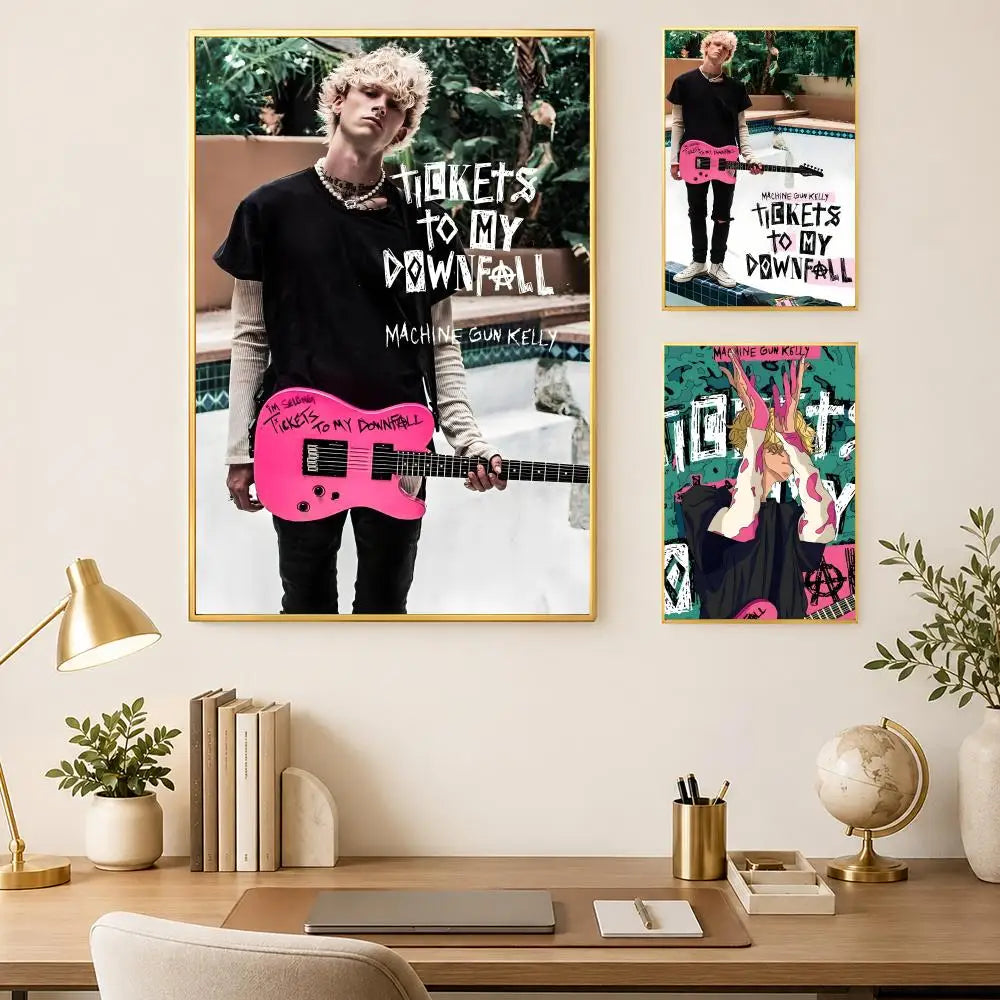 Machine Gun Kelly HD PVC Wall Poster – Self-Stick Home Decor Wall Art Poster Axl