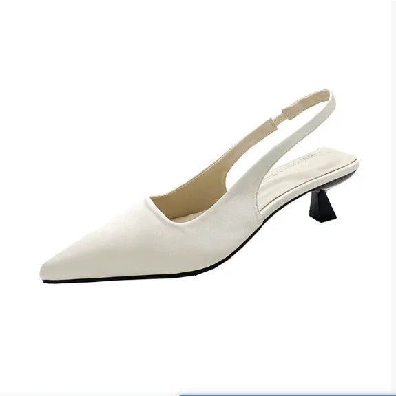French Women's Pointed Toe High Heel Sandals 6CM | Office High Heel Sandals Axl Beige 42
