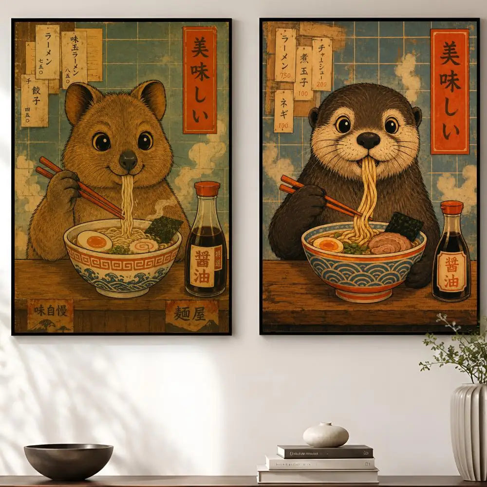 Cute Animal Self-Adhesive Wall Poster – Waterproof HD Art Decorative Wall Poster Axl