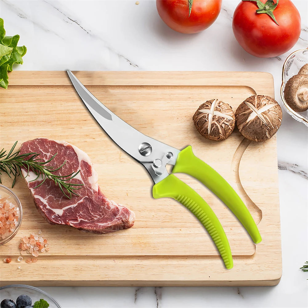 Professional Stainless Steel Kitchen Scissors & Heavy-Duty Shears Kitchen Scissors Axl Scissors-Green