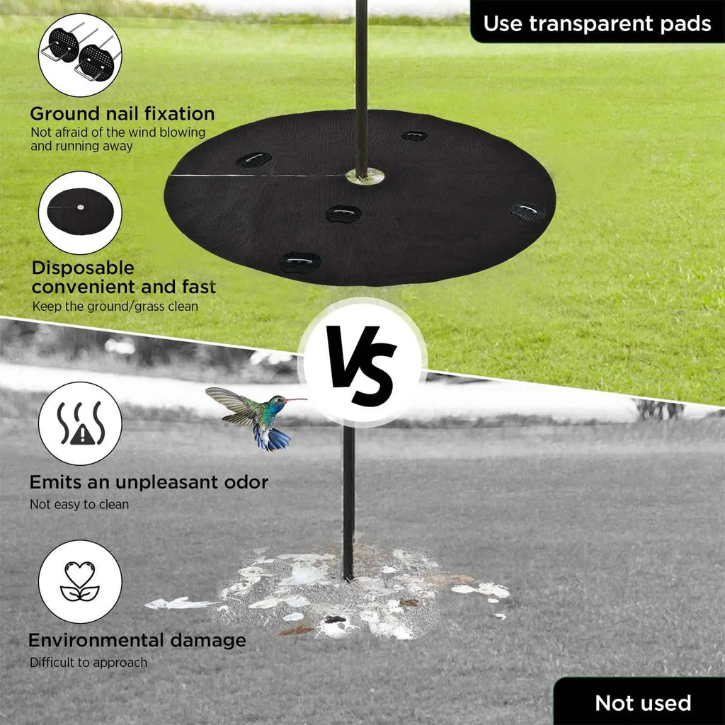 Under Bird Feeder Mat 2-Pack – 47" Water-Permeable Lawn Catcher Bird Feeder Mat Axl