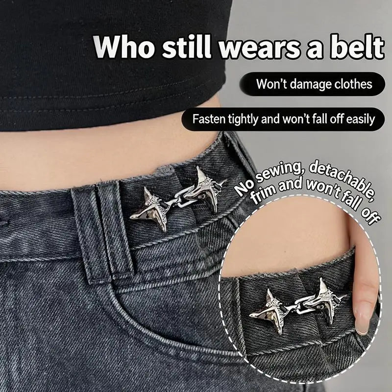 Star Adjustable Waist Belt Buckle Fastener for Jeans | Alloy Belt Buckle Fastener Axl