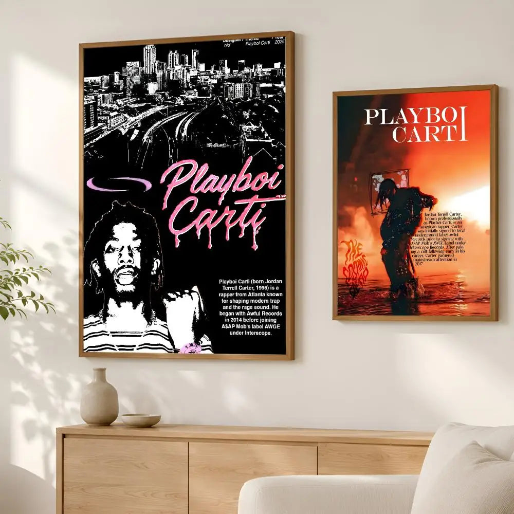 Playboi Carti HD Wall Poster – Self-Stick Waterproof Wall Art Wall Art Poster Axl