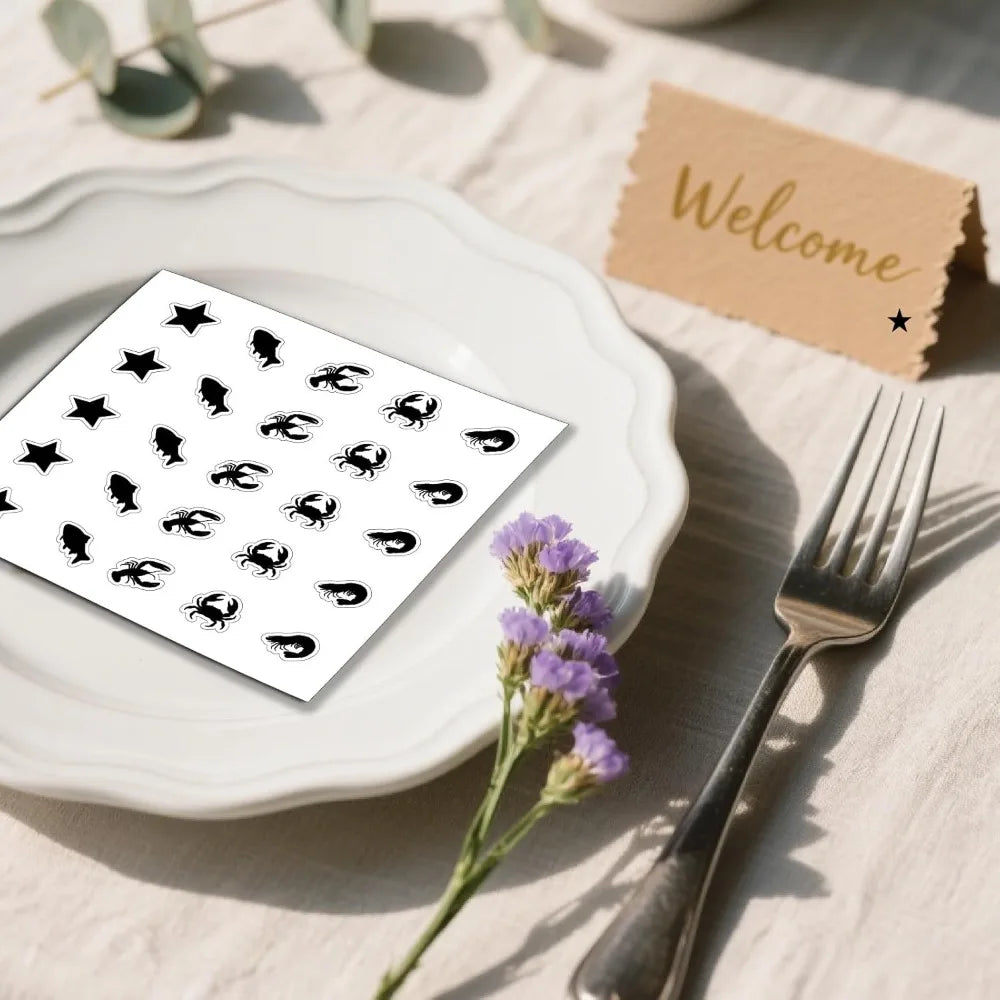Self-Adhesive Menu Label Stickers Mixed Shapes 500pcs Set Label Stickers Axl