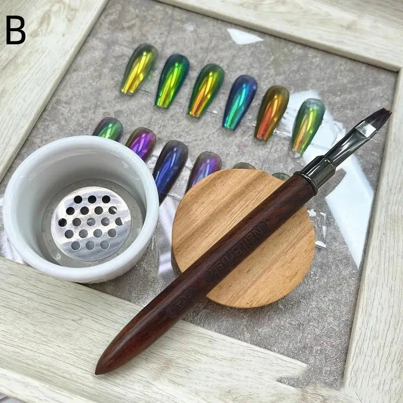 Nail Brush Cleaner Cup – Stainless Steel Mesh Base & Lid Nail Brush Cleaner Cup Axl B