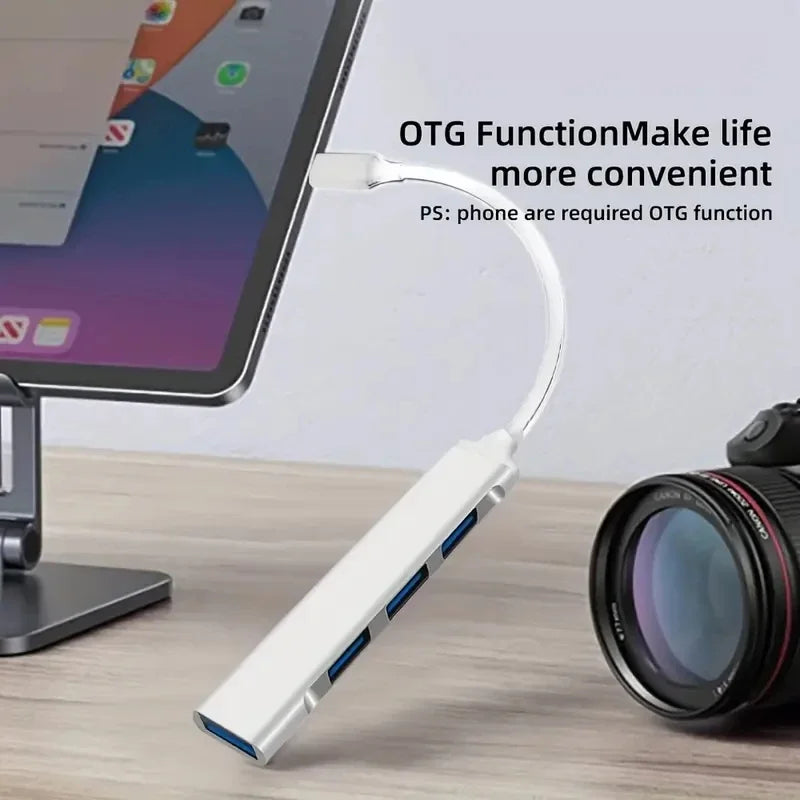 4-Port USB-C Hub 3.0 OTG Adapter for MacBook & Laptop USB-C Hub Axl