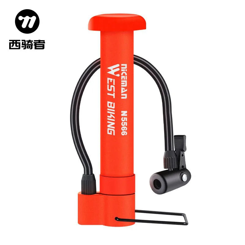 WEST BIKING 80 PSI Manual Bike Pump | Schrader Valve Floor Pump Manual Bike Pump Axl Red