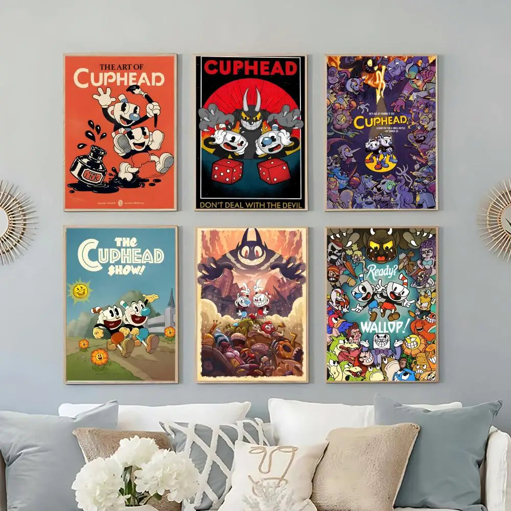 Cuphead Game Poster – HD Self-Adhesive Waterproof Wall Art Wall Art Poster Axl