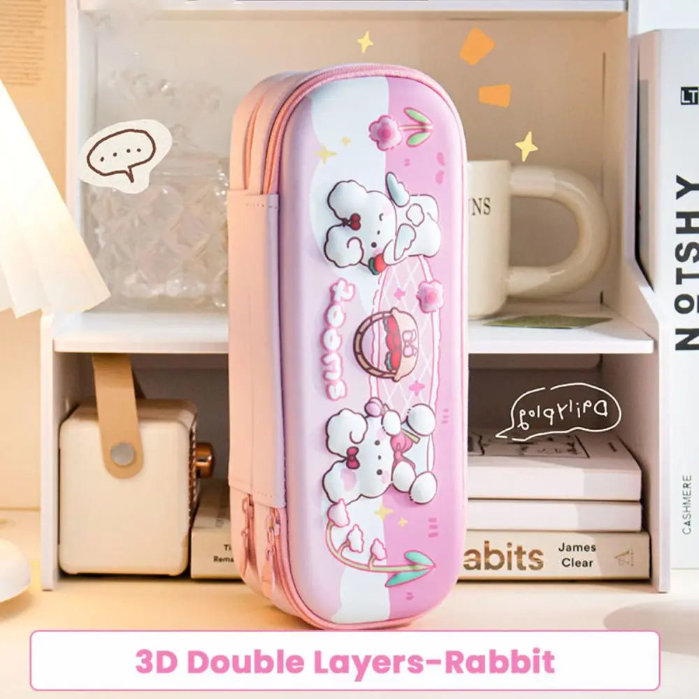 Capybara 3D Pencil Case – Double Layer Large Capacity Pen Box Pencil Case Axl Rabbit