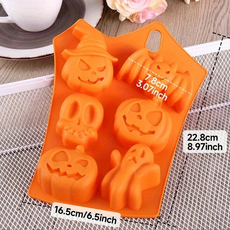 KEMORELA Halloween Silicone Mold – Skull, Pumpkin, Bat & Ghost Silicone Baking Mold Axl