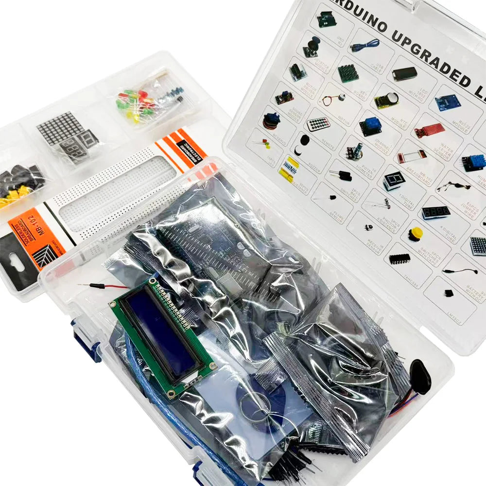 Arduino UNO R3 Starter Kit – 830 Breadboard, LCD & DHT11 Electronics Starter Kit Axl