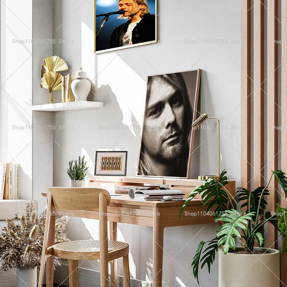 Kurt Cobain Wall Poster – Self-Adhesive Waterproof Art Sticker Wall Art Poster Axl
