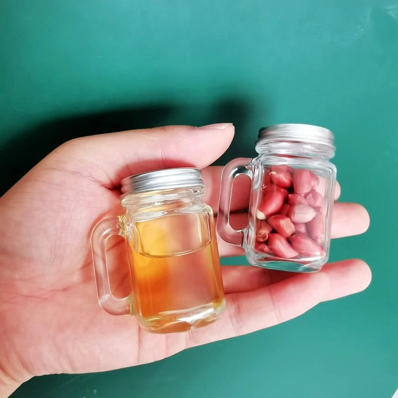 35ml Mini Glass Jar with Lid – Leakproof Portable Bottle Mini Glass Jar Axl
