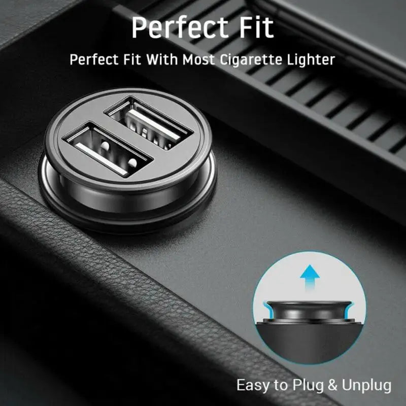 Dual USB Car Charger 2.4A – Fast Charging for All Phones USB Car Charger Axl