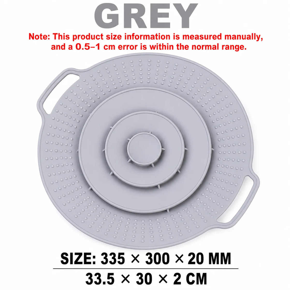 UWHISE Silicone Anti-Boilover Lid & Splatter Guard Pot Cover Silicone Pot Lid Axl Grey