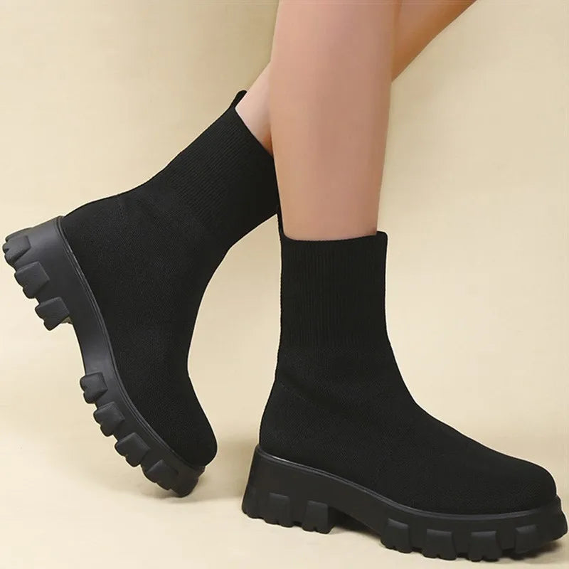 HAJINK Women's Platform Slip-On Sock Sneakers | Casual Shoes Platform Sneakers Axl