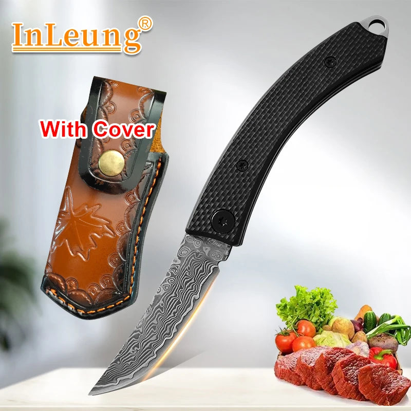 Damascus Steel Folding Pocket Knife – Sharp Multi-Purpose Blade Folding Pocket Knife Axl