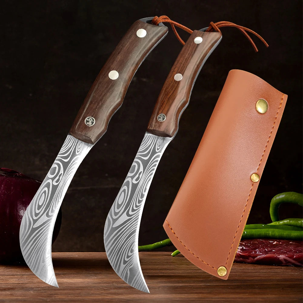 InLeung Hand Forged Kitchen Knife – Carbon Steel Wood Handle Kitchen Chef Knife Axl