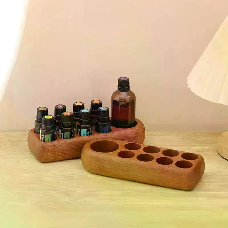 Wood Essential Oil Storage Rack – 3 & 9 Grid Display Stand Essential Oil Rack Axl